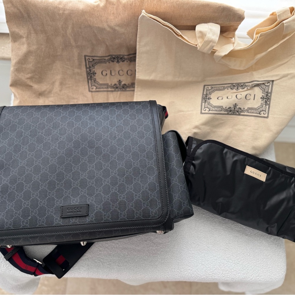 Gucci Gray Patterned Messenger Bag